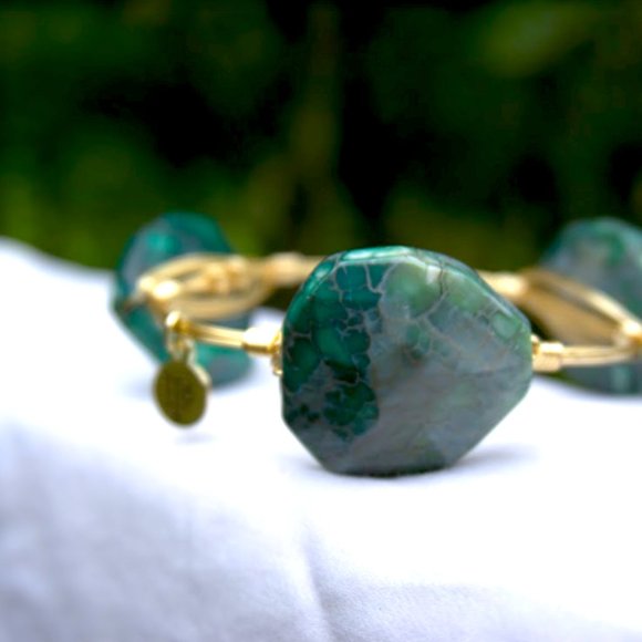 Bourbon & Bowties | Jade Stone Chunky Bangle - Picture 3 of 6